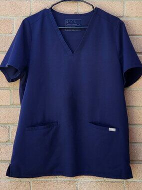 Figs Casma Scrub Top Women's Size L Navy